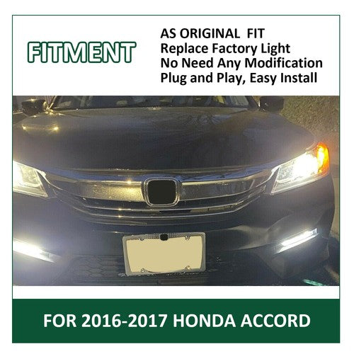 For 2016 2017 Honda Accord Sedan 4Dr LED Fog Lights Bumper Lamps+Wiring+Switch