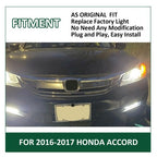 For 2016 2017 Honda Accord Sedan 4Dr LED Fog Lights Bumper Lamps+Wiring+Switch