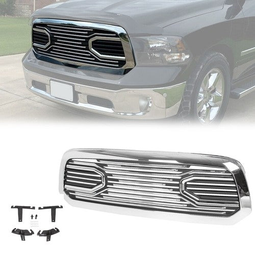 Front Bumper Grille Chrome Grill Big Horn Style for 2013-2018 Dodge Ram 1500