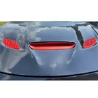 3Pcs Red Hood Bezel Insert Trims For 2015-20 Dodge Charger 68202462AD 68202581AC