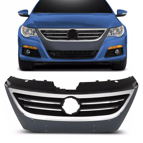 Front Bumper Upper Grille for VW for Volkswagen Passat CC 2009-2012 Black Chrome