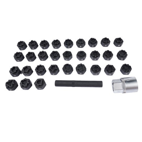 32pc Wheel Lock Lug Nut Master Key Set Removal Socket Tool Kit for Mercedes-Benz