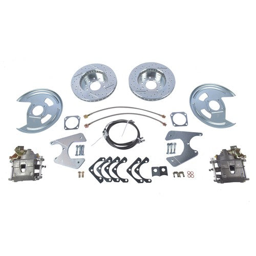 Rear Brake Disc Set w/ Brackets for GM A F X-Body Buick Chevy Pontiac 1964-1977