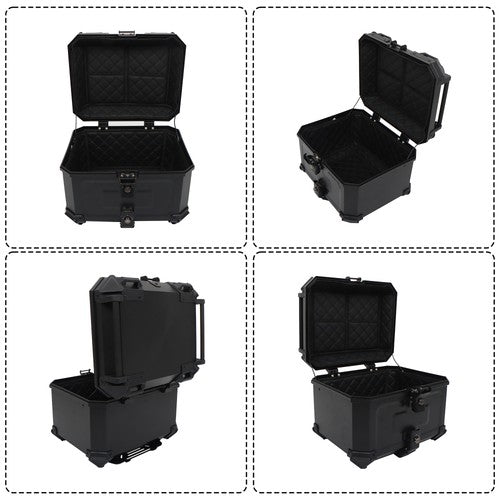 45L Motorcycle Rear Tour Box Top Case with Security Lock Helmet Case Waterproof