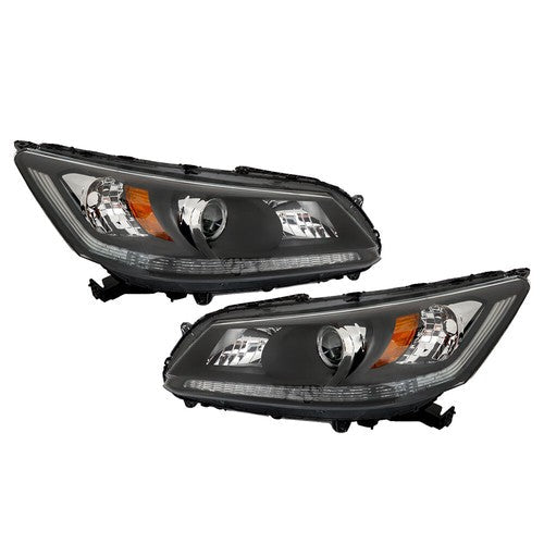 Pair For Honda Accord 2013-2015 Headlights Replacement Halogen W/O LED DRL Set