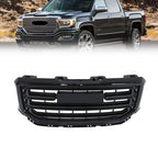 New Gloss Black Plastic Front Bumper Grille For GMC Sierra 1500 2016 2017 2018