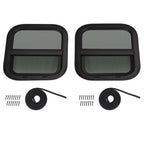 RV Replacement Windows Black 14 W x 16 H Teardrop Style Vertical Slide 2 Pack