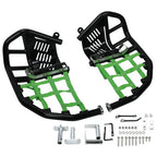 Black Nerf Bars Green Net For Kawasaki KFX450R 2008-2015 Pro Peg Heel Guard