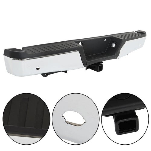 For Ford F150 2015-2019 w/ Heavy Duty Tow & Sensor Hole Chrome Rear Bumper