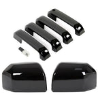 Gloss Black Top Half Mirror Door Handle Covers for 2015-2020 Ford F150 F-150