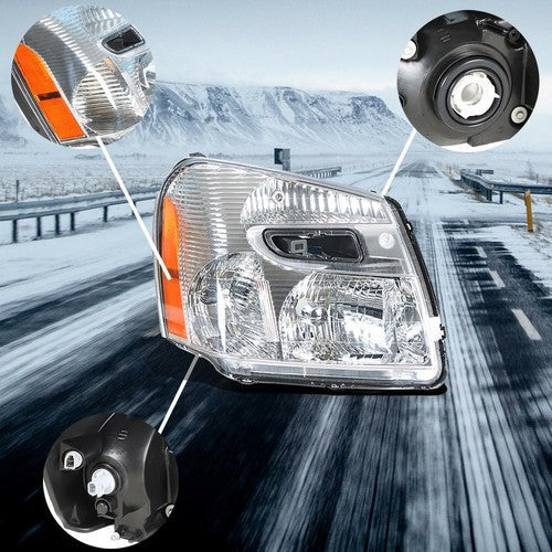 Front Headlight Fit For Chevy Equinox 2005-2009 Headlamp Projector LH+RH Pair