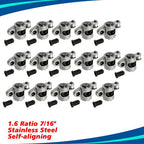 For Chevy SBC 350 1.6 Ratio 7/16" Stud Full Roller Stainless Steel Rocker Arms