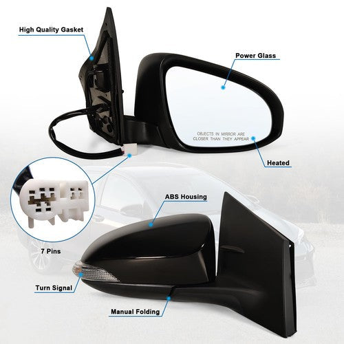 Power Heated Signal Mirror Pair Left Right for 2014-2019 for Toyota Corolla