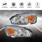 Pair Set For Chevy Malibu 2004-2008 Headlight Replacement Halogen Clear Lens L+R