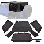 Fit Jeep Wrangler 4 DR JK Soft Top 2007-2009 Tinted Windows Black Sailcloth