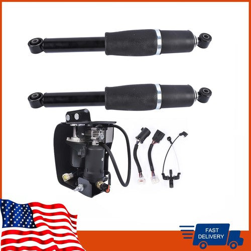 Pair Air Suspension Shocks+Compressor Pump For Cadillac Escalade 1500 2001-2013