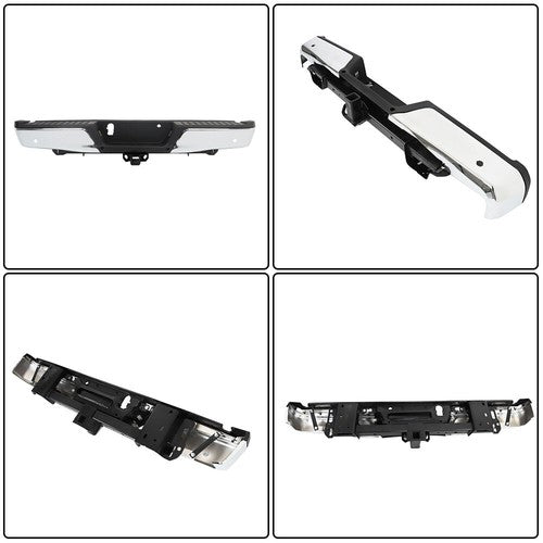 For Ford F150 2015-2019 w/ Heavy Duty Tow & Sensor Hole Chrome Rear Bumper