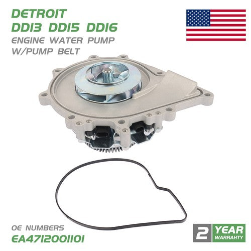 For Detroit DD13 15 16 Variable Speed Water Pump W/Belt EA4722001601 A4712001101