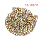 2pcs Transport Bundle Chain Steel Gold 7100lbs G80 3/8in×20ft Heavy Duty W/Hooks