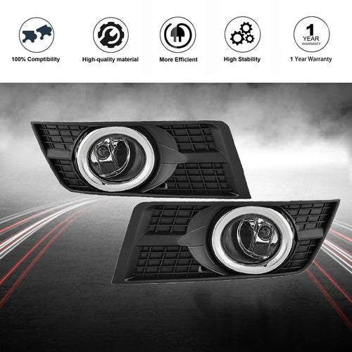Pair Left+Right Fog Lamps Assembly For Cadillac SRX 2012-2016 GM2592301