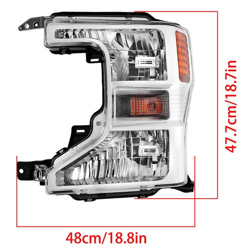 Front Headlight For Ford F250 F350 F450 2020-2022 Halogen Left Single Clear Lens