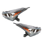 Pair Headlights Assembly Set Fit Clear Lens Chrome For Nissan Versa 2020-2021