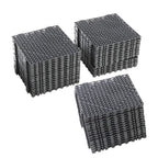 50 Pack Interlocking Deck Tiles PP Drainage Tiles Floor Tiles 12 x 12 inch Black