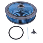 14" x 3" Blue Air Cleaner Set Super Flow Washable Blue Extraflow for Chevy Ford