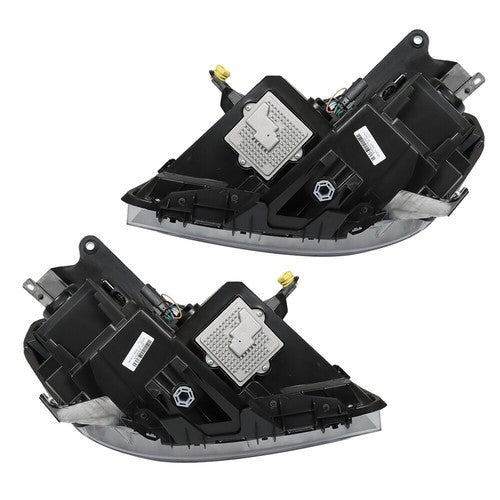 Headlight For GMC Acadia 2013-2015 16 Driver&Passenger Halogen w/LED Tube Black