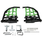Black Nerf Bars Green Net For Kawasaki KFX450R 2008-2015 Pro Peg Heel Guard