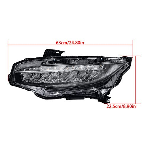 LED Headlight Headlamp Clear Housing For Honda Civic 2016-2019 Driver/Left Side