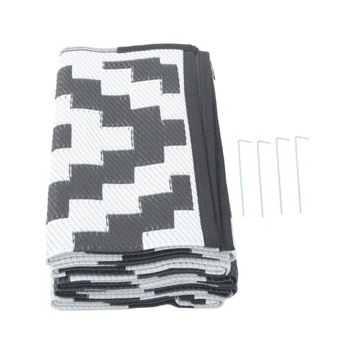 8x10ft Waterproof Outdoor Rug Outdoor Plastic Straw Rug For Camping Black&White