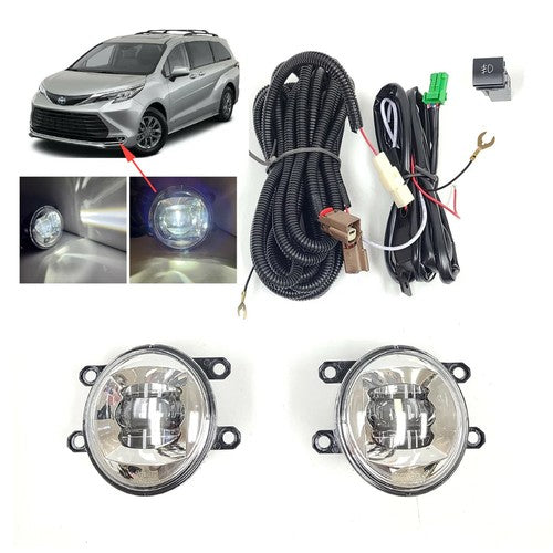 LED Fog Driving Lights Set for 2021-2025 2023 for TY Sienna Harness Switch Kits