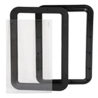 Black RV Entry Door Window For Camper Cargo Truck Trailer