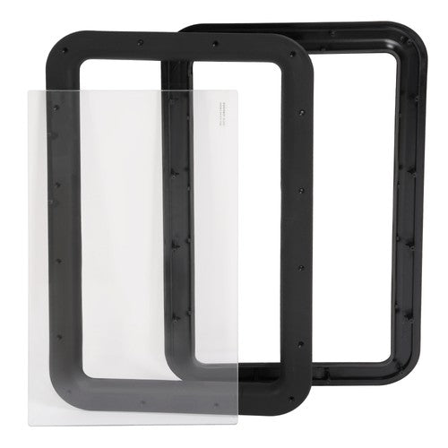 Black RV Entry Door Window For Camper Cargo Truck Trailer