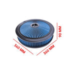 14" x 3" Blue Air Cleaner Set Super Flow Washable Blue Extraflow for Chevy Ford