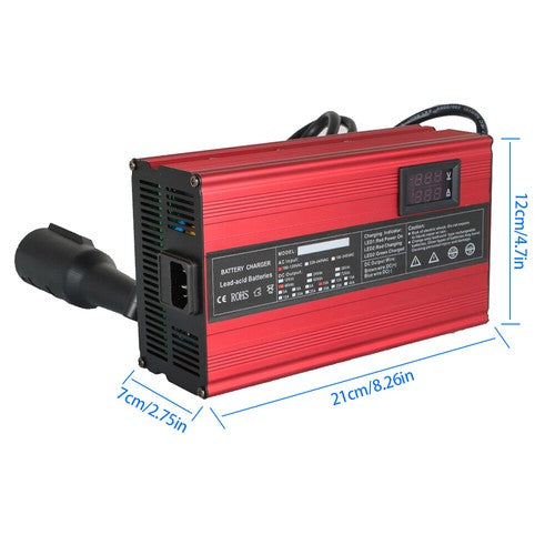 48 Volt 10 Amp Battery Charger Fit For Club Car Golf Cart 3-Pin Round Plug