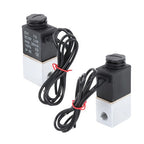 2PCS 1/4" Fast Response Electric Air Water Solenoid Valve 12V DC Normally Closed