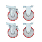 4 Inch - 4 Industrial Casters - two with brakes, two without