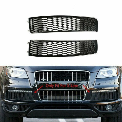 2Pcs Front Bumper Outer Grille Left+Right For Audi Q7 S-line Sport 2011-2015