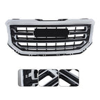 Black Fit For GMC Sierra 1500 2016-2017 2018 Chrome Front Bumper Upper Grille