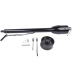 Manual Column Floor Shift Tilt Steering Column w/ Wheel Adapter No Key Black 32"