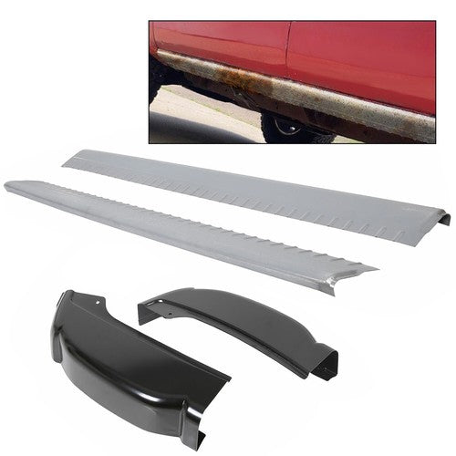 Extended Cab Slip on Rocker Panels +Cab Corners For Chevy Silverado Sierra 99-07