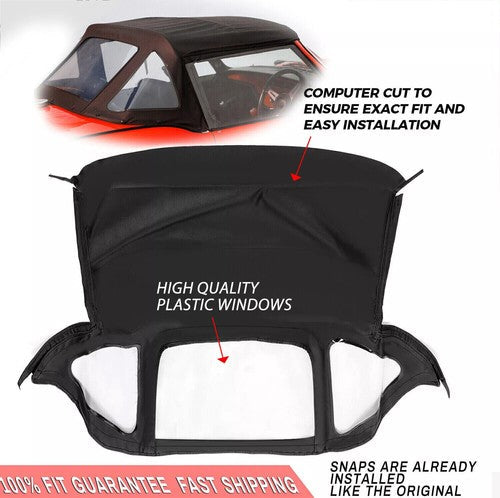 Convertible Soft Top Replacement with Plastic Windows for Triumph Spitfire 1971-1981