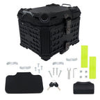 With Black Armor Clock Model Aluminum Motorcycle Top Case Hard 45L Black Trunk