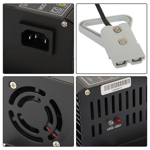 24V Floor Scrubber, Pallet Jack Battery Charger w/ 175A Rating SB175 Connector