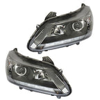 For Honda Accord 2013-2015 LH+RH Headlights Headlamps Clear Lens Halogen Black