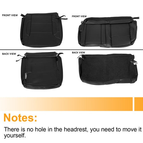 For 14-2018 Chevy Silverado LT DOUBLE Cab Full Set Seat Cover Black Replacement