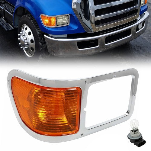 Passenger Side Headlight Bezel Signal Corner With Bulb For 2000-2015 Ford F650 F750