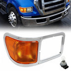 Passenger Side Headlight Bezel Signal Corner With Bulb For 2000-2015 Ford F650 F750
